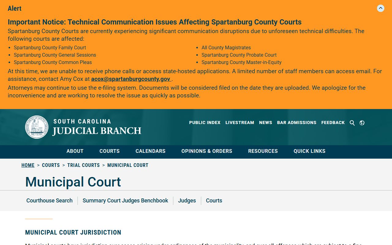 Williamsburg County Clerk of Court records municipal court boundary