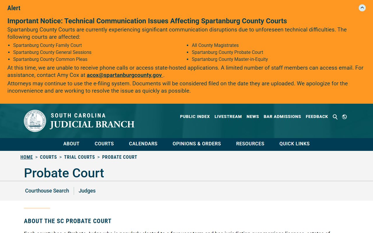 Williamsburg County Clerk of Court records probate court boundary