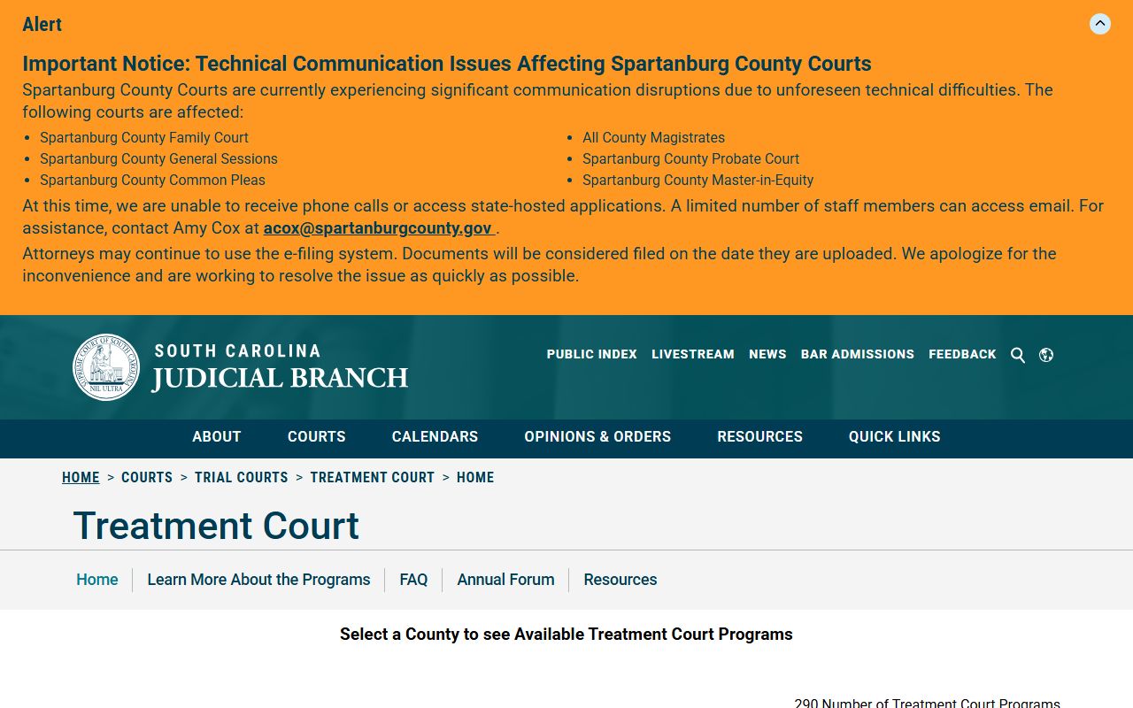 Williamsburg County Circuit Court treatment court source