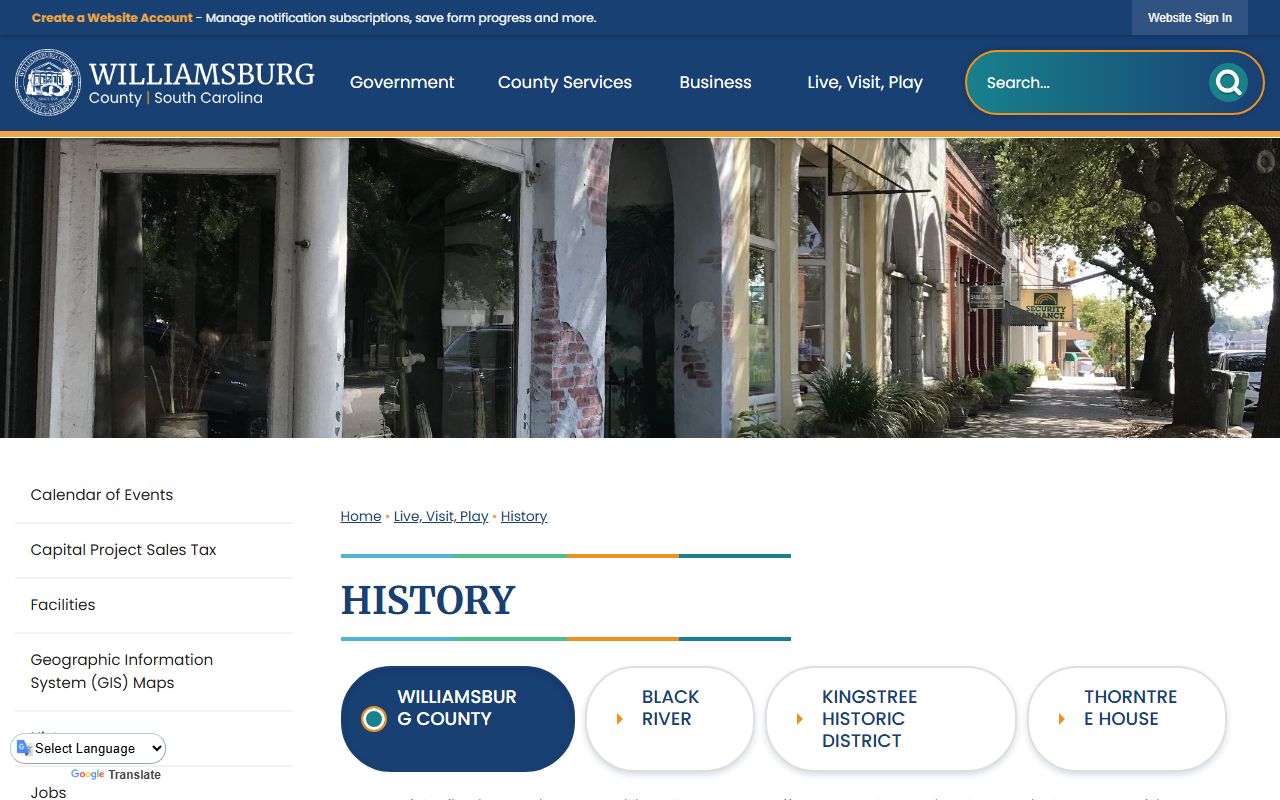 Williamsburg County court records local history page