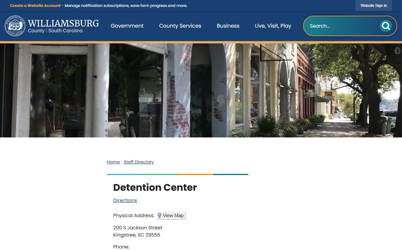 Williamsburg County inmate records visitation schedule source